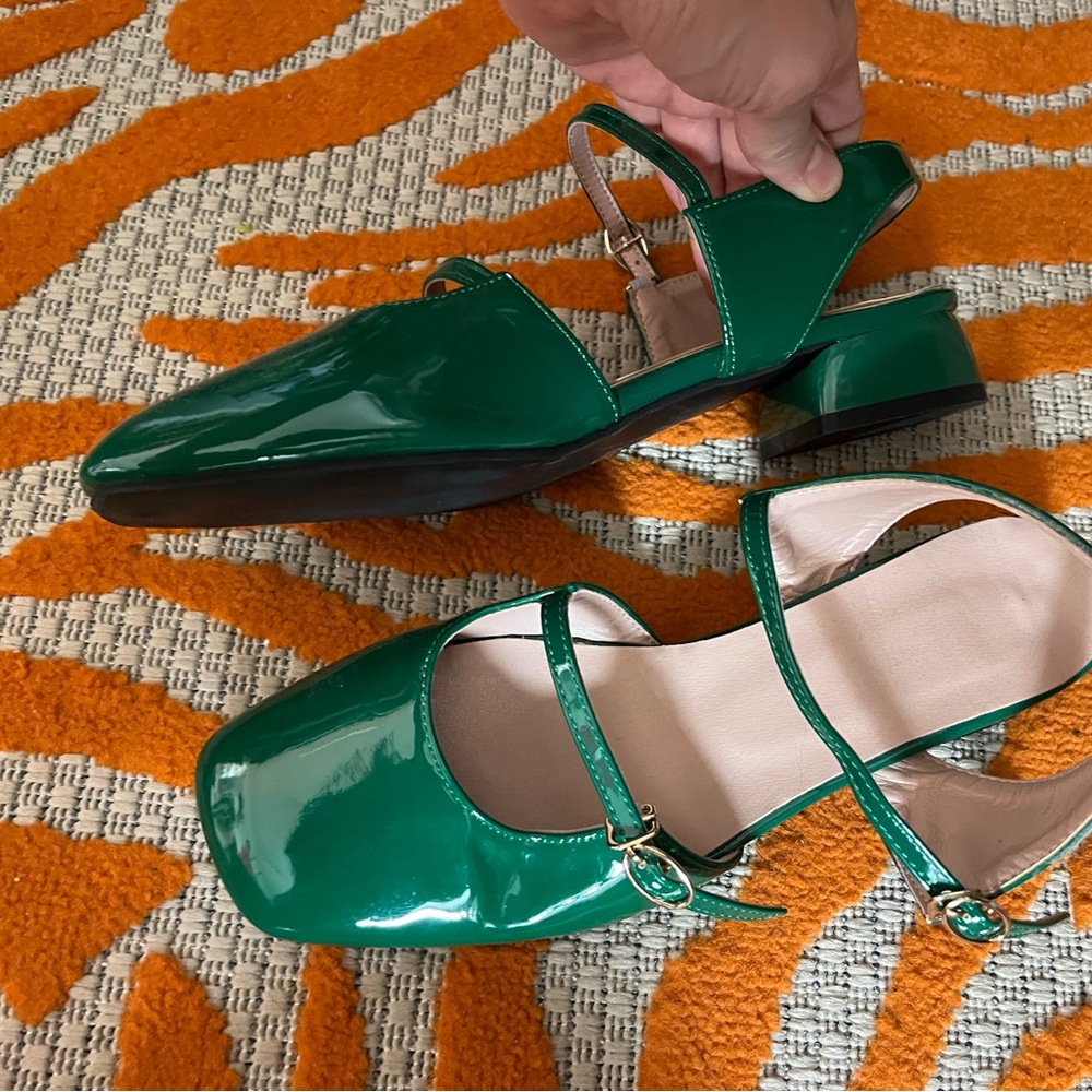 Green Patent Leather Women's Shoes
